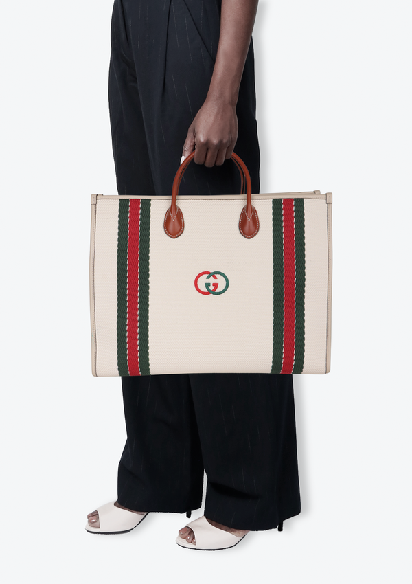 INTERLOCKING G CANVAS TOTE