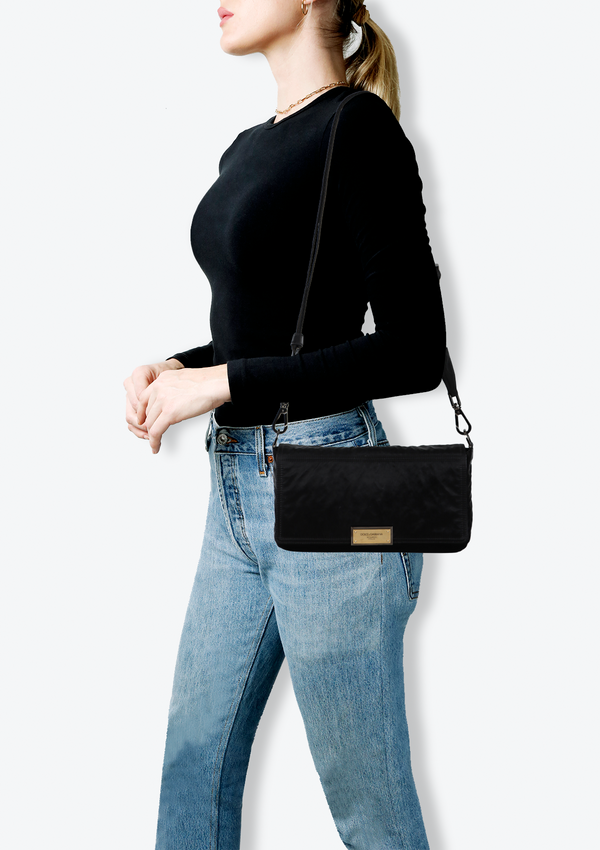 NYLON LOGO PLATE SHOULDER BAG
