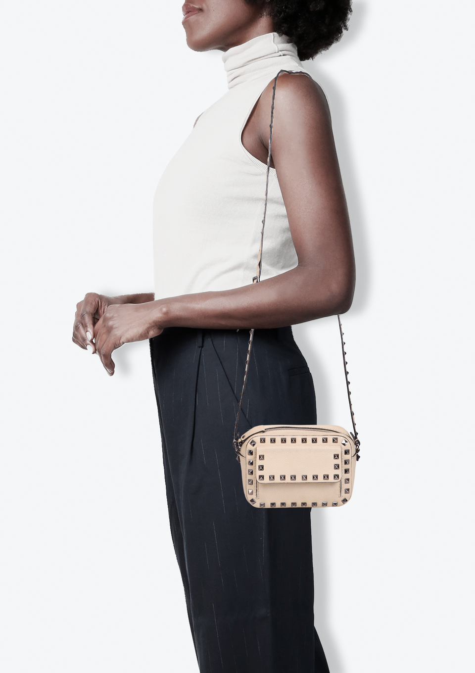 BOLSA VALENTINO ROCKSTUD CROSSBODY BAG BRANCO ORIGINAL – Gringa