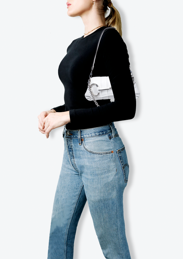 LEATHER SMALL HORSEBIT CHAIN BAG