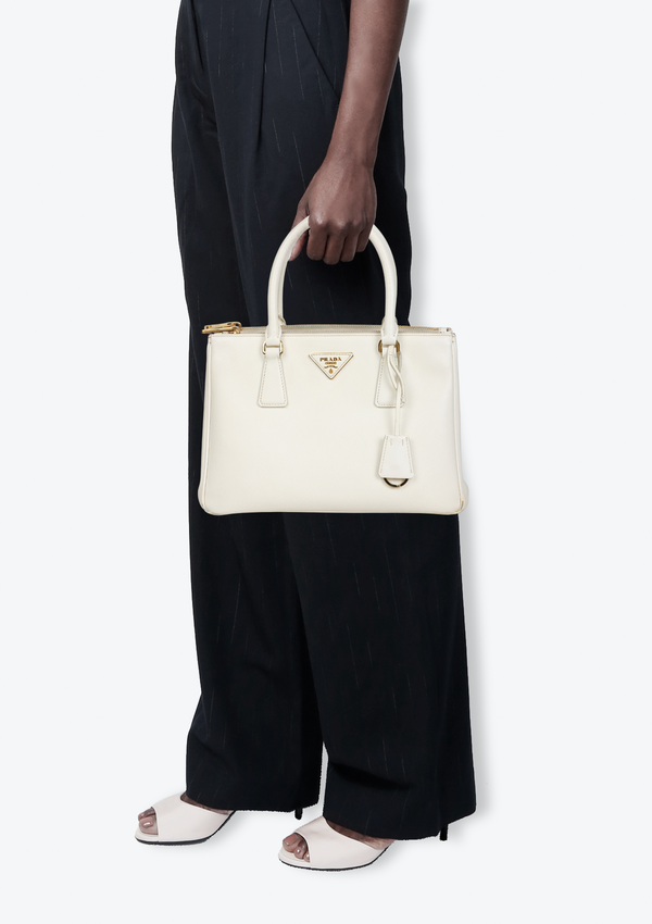 MEDIUM SAFFIANO LUX DOUBLE ZIP GALLERIA SATCHEL