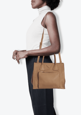 VITELLO DAINO FRONT POCKET WING TOTE