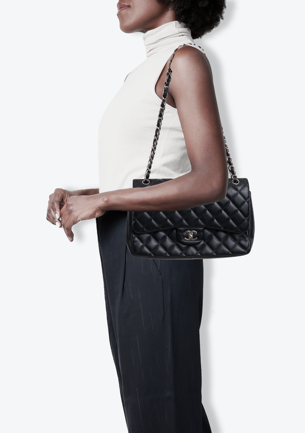 JUMBO CLASSIC DOUBLE FLAP LAMBSKIN