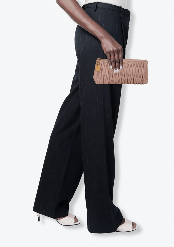 MATELASSE LEATHER CLUTCH