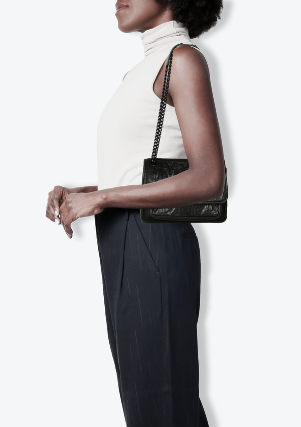 LEATHER QUILTED SHOULDER BAG