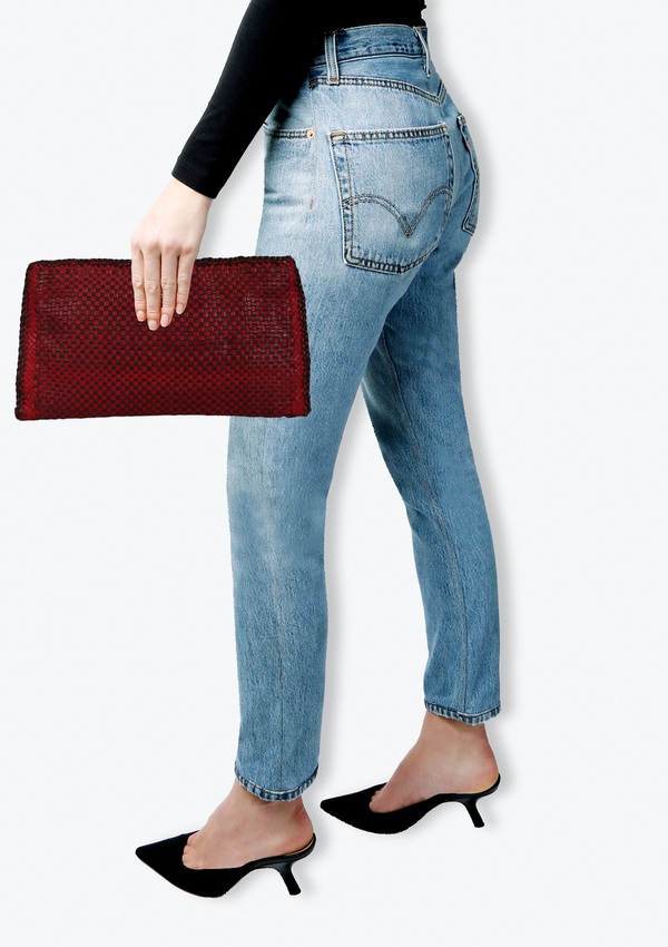 WOVEN MADRAS CLUTCH