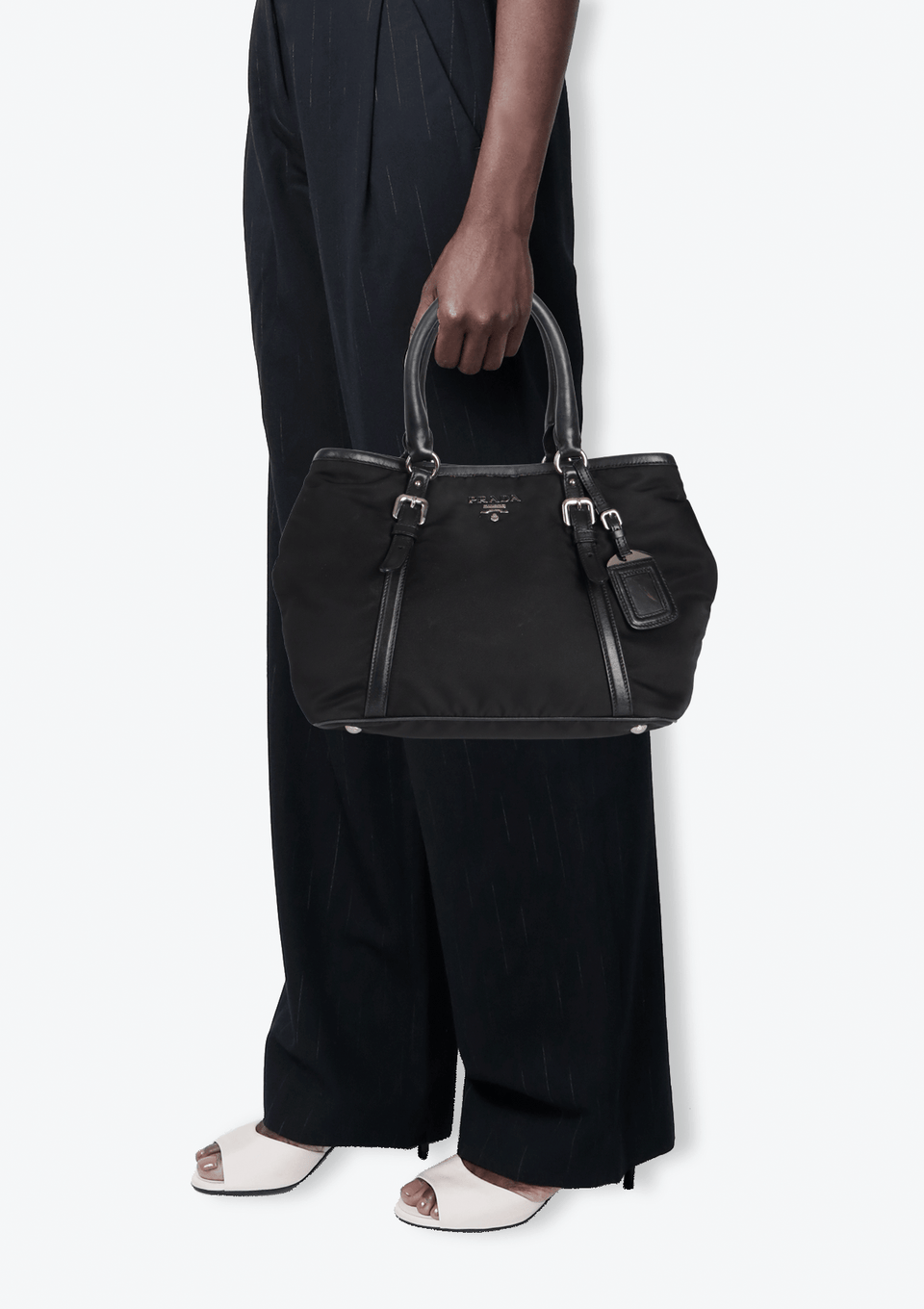 極美品 PRADA hand bag nylon black tote bag Bolsa Prada Original Tote Nylon Preta Feminina