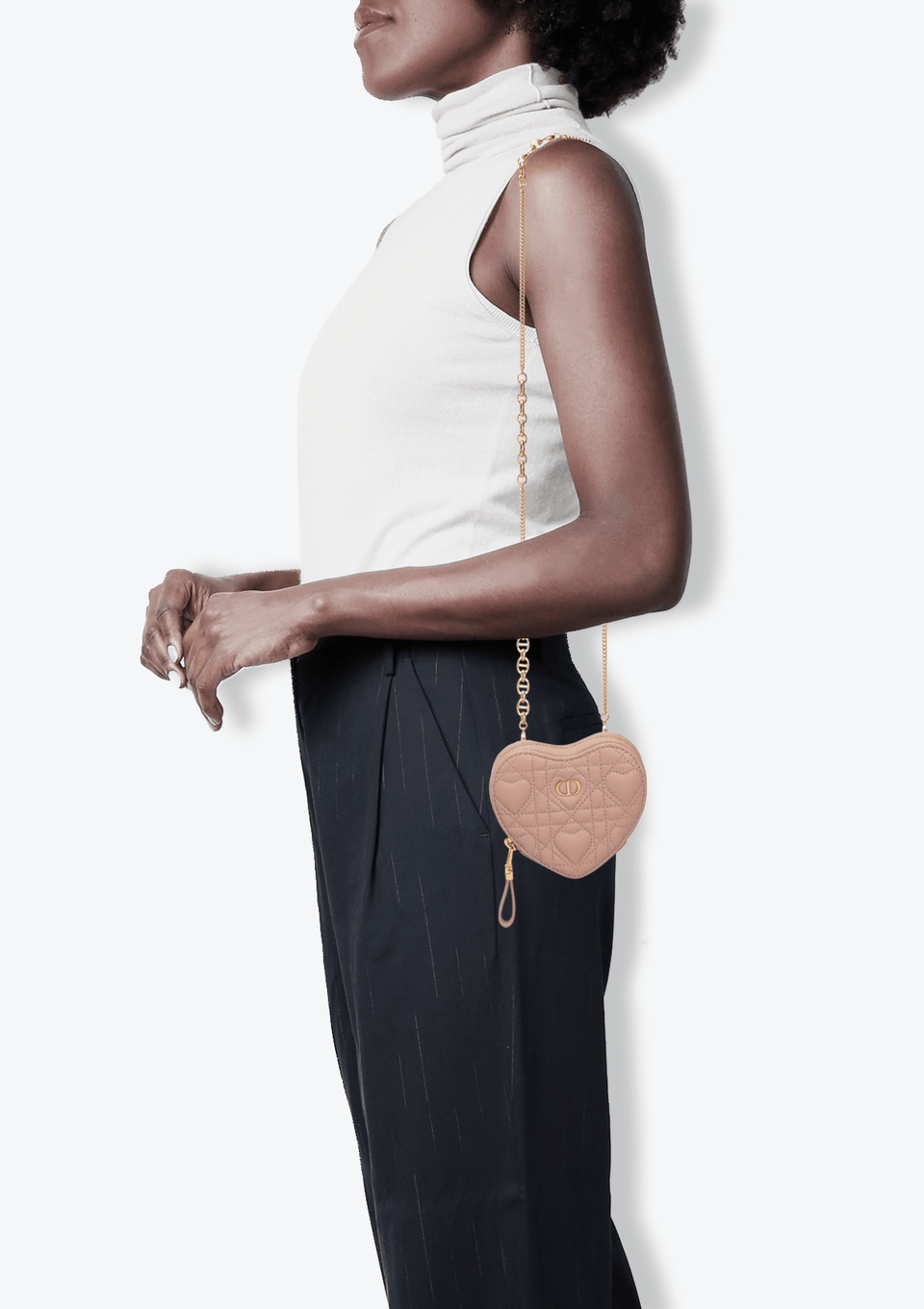 BOLSA CHRISTIAN DIOR CANNAGE MINI HEART POUCH ROSA ORIGINAL – Gringa