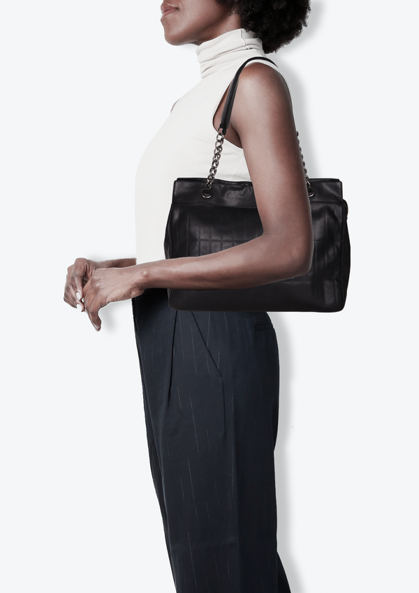 EAST WEST CHOCOLATE BAR TOTE