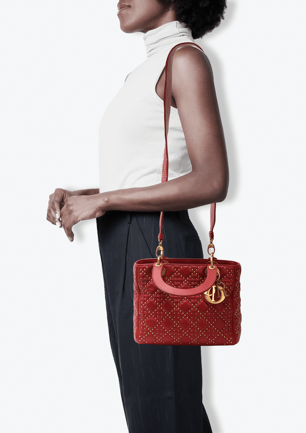 STUDDED SUPPLE LADY DIOR MEDIUM
