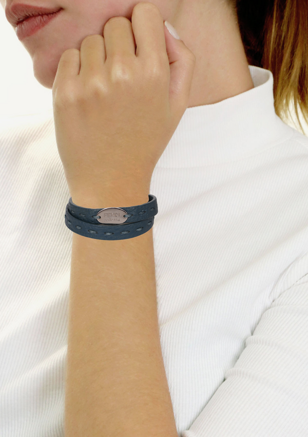 LEATHER WELTED WRAP BRACELET