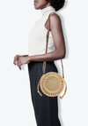 RAFFIA LOGO ROUND BAG