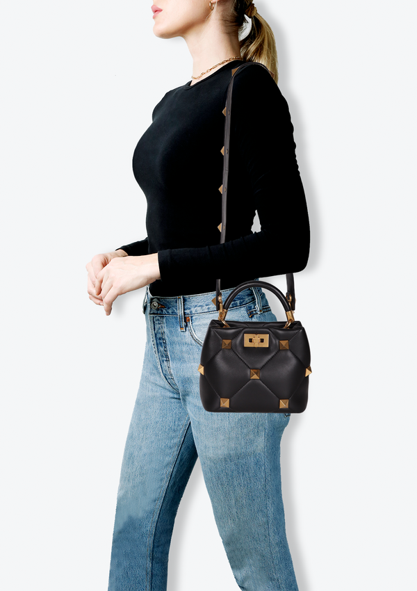 ROMAN STUD TOP HANDLE BAG