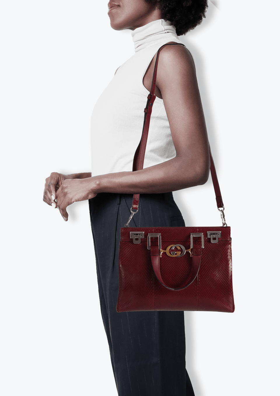 BOLSA GUCCI PYTHON ZUMI SATCHEL BAG VERMELHO ORIGINAL – Gringa