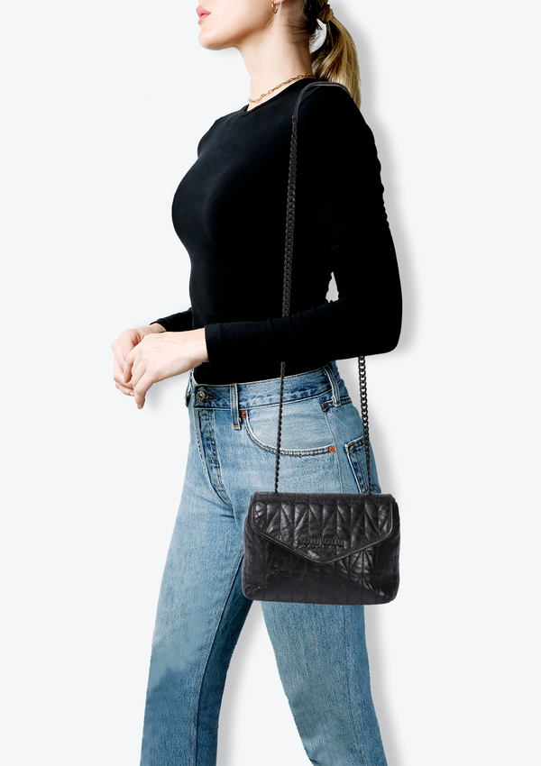 LEATHER FLAP BAG