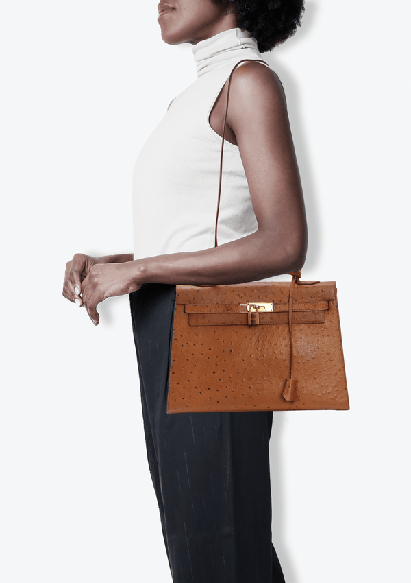 VINTAGE OSTRICH KELLY SELLIER 32