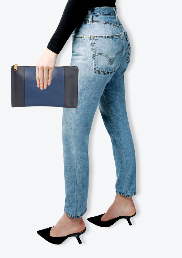 SAFFIANO BICOLOR CLUTCH