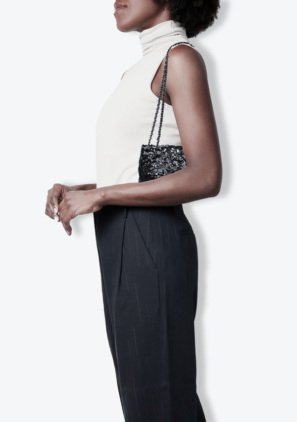 CLASSIC RECTANGULAR SEQUIN MINI FLAP BAG