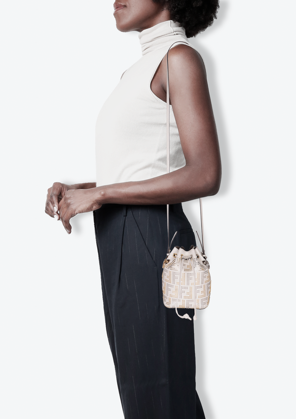 MINI STUDDED ZUCCA MON TRESOR BUCKET BAG