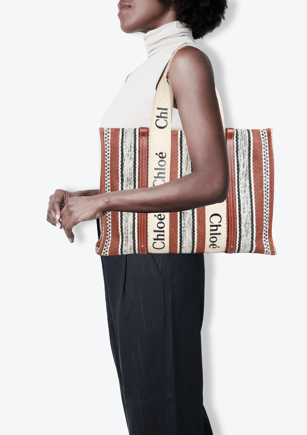 LARGE CANVAS WOODY TOTE