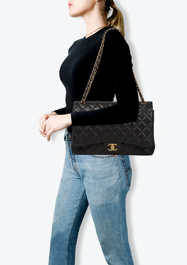 MAXI CLASSIC DOUBLE FLAP LAMBSKIN
