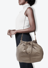 LEATHER TOP HANDLE BAG