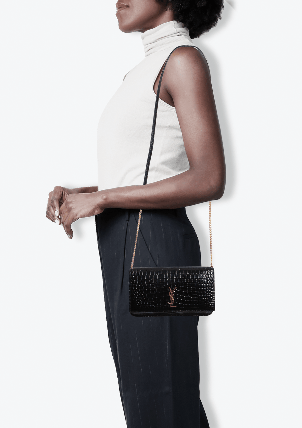 BOLSA SAINT LAURENT CASSANDRE PHONE HOLDER PRETO ORIGINAL – Gringa