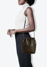 LEATHER BUCKET BAG