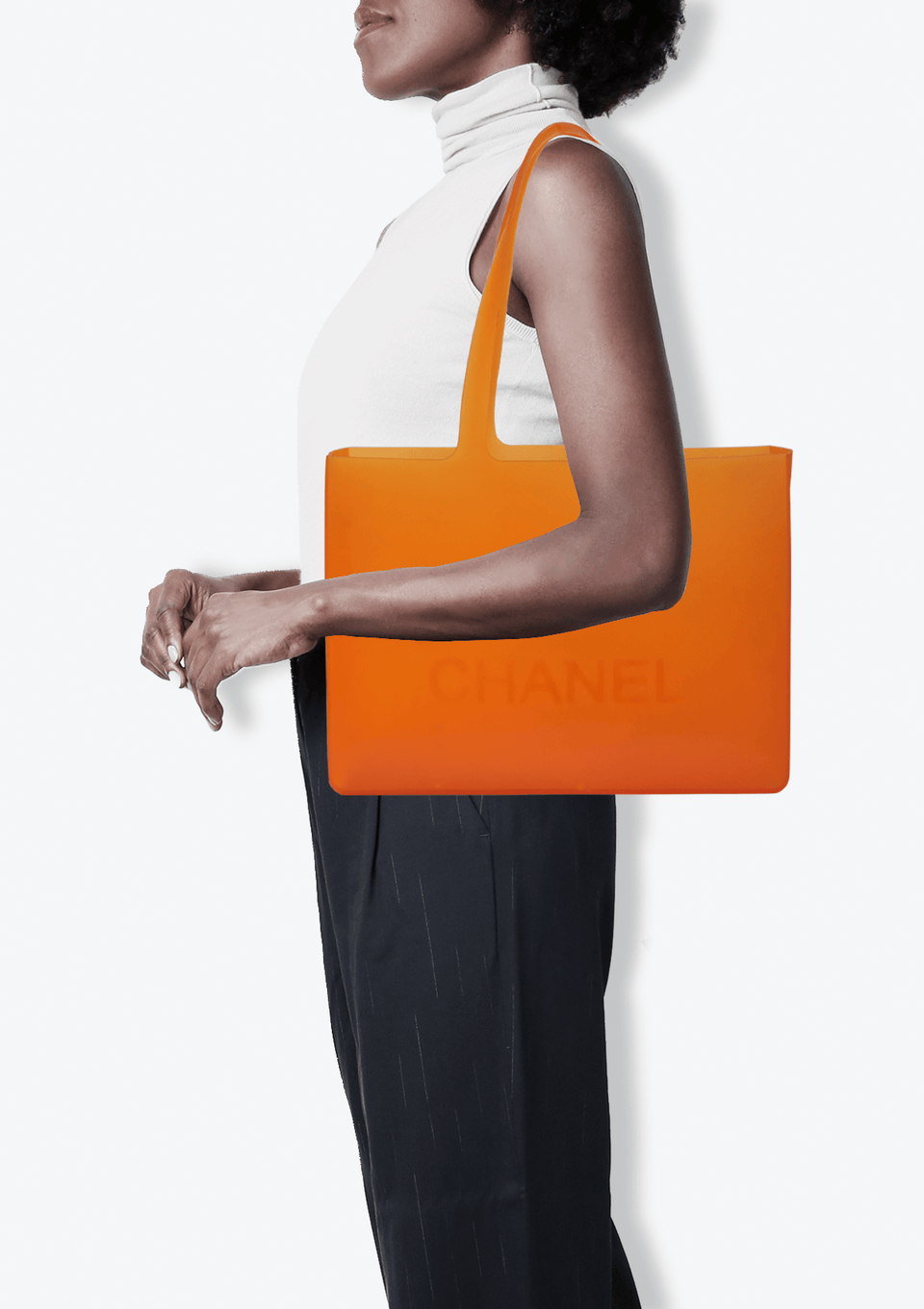 BOLSA CHANEL JELLY RUBBER TOTE LARANJA ORIGINAL – Gringa