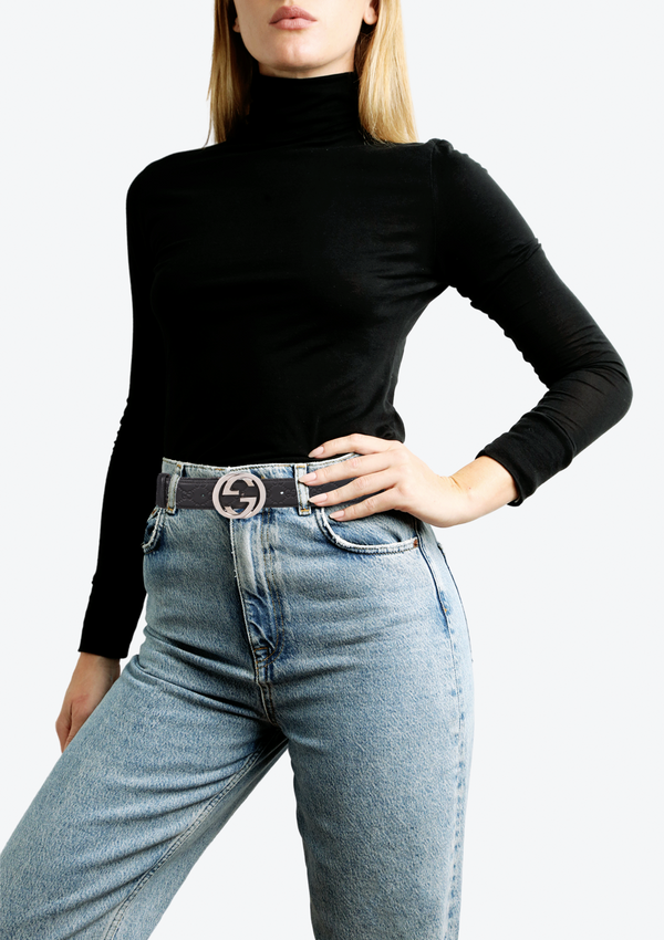 GUCCISSIMA INTERLOCKING G BELT 95