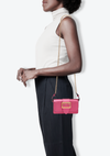 SOFT GRAIN METALLIC BUCKLE PHONE BAG