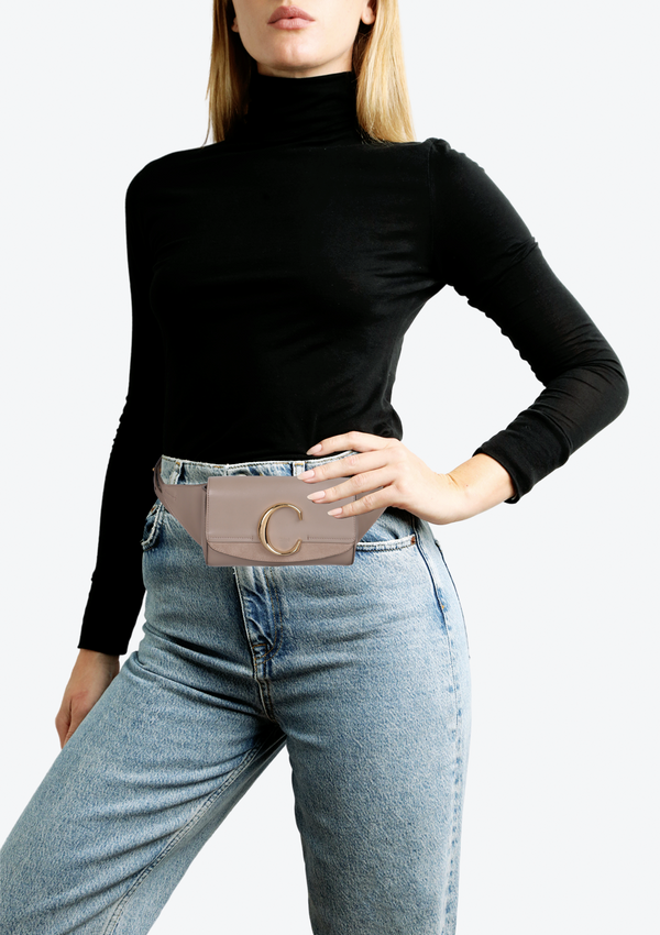LEATHER C BELT BAG