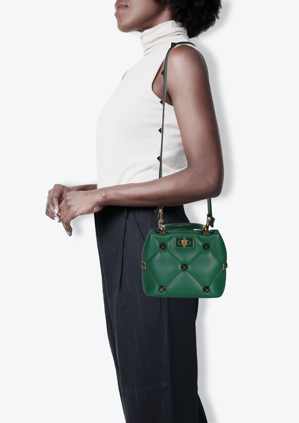 ROMAN STUD TOP HANDLE BAG