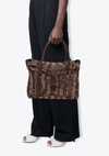EMBROIDERED ZUCCA BUCKLE FLAP SHOULDER BAG