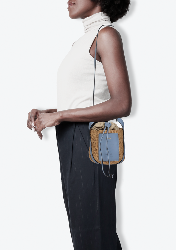 X MIFUKO RAFFIA BUCKET BAG