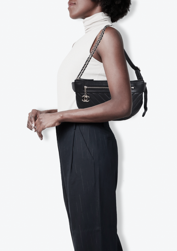 CHEVRON QUILTED LEATHER WAIST