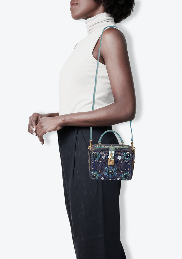 CRYSTAL EMBELLSIHMENTS BOX BAG