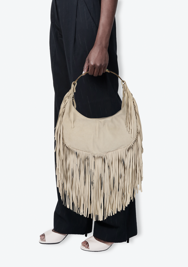SUEDE FRINGE HOBO