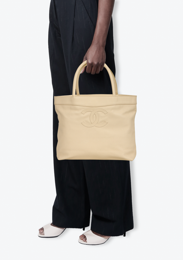 VINTAGE CAVIAR LEATHER TOTE
