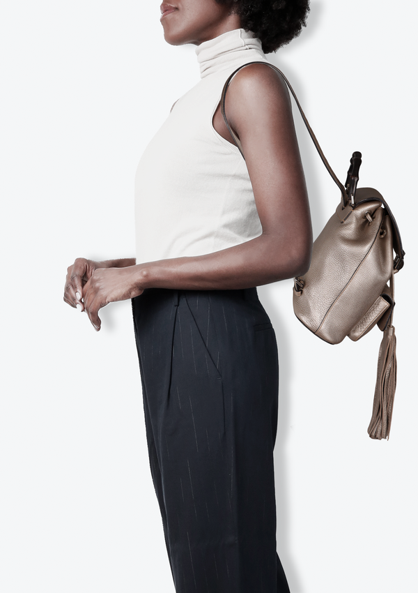 MINI BAMBOO METALLIC BACKPACK
