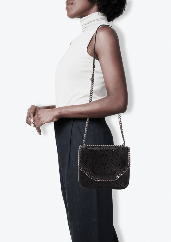 LASER CUT FALABELLA FLAP BAG