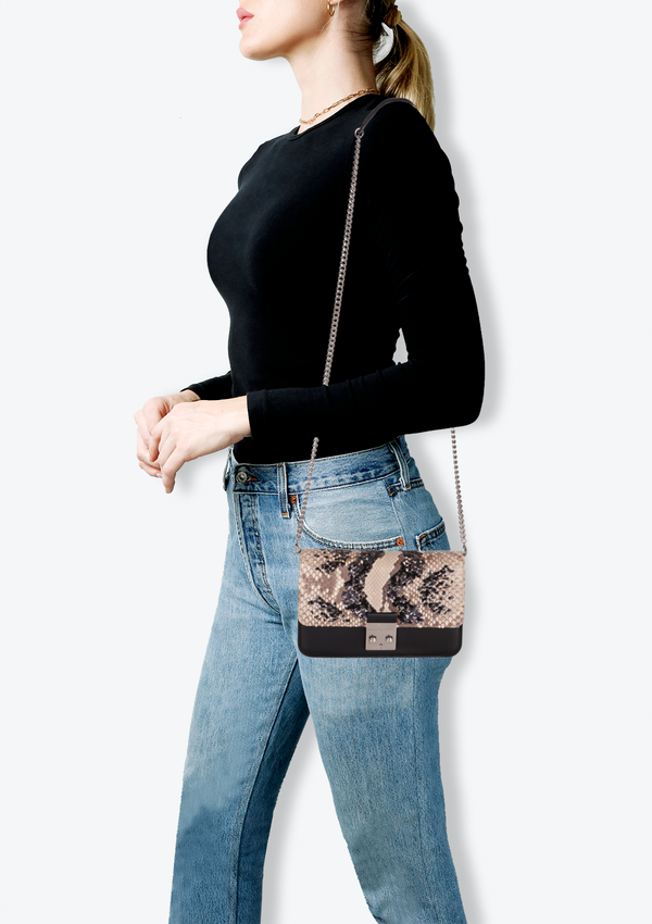 PYTHON SEQUIN MISS DIOR WALLET ON CHAIN