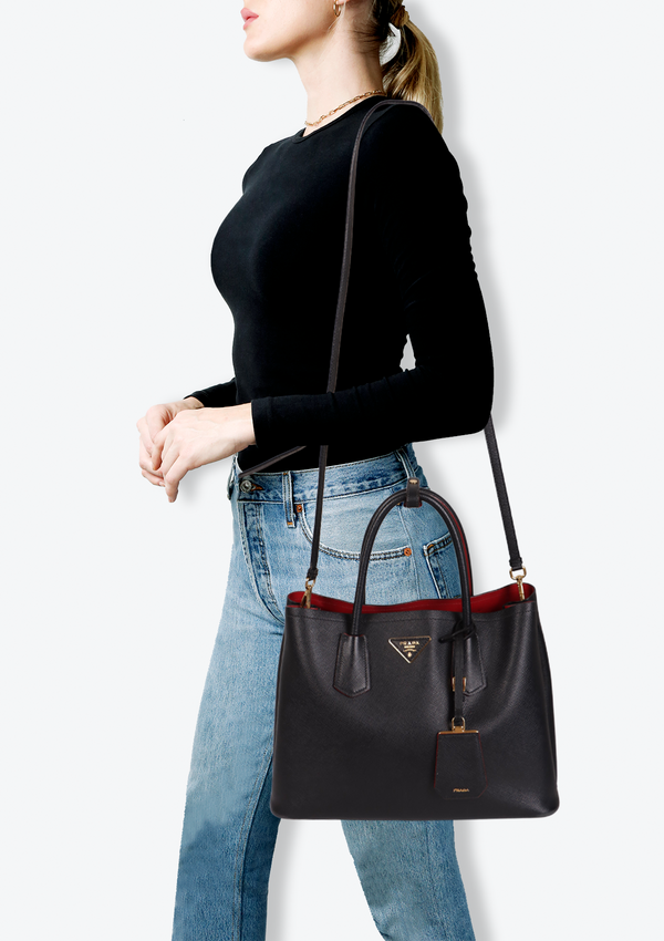 LARGE SAFFIANO CUIR DOUBLE TOTE