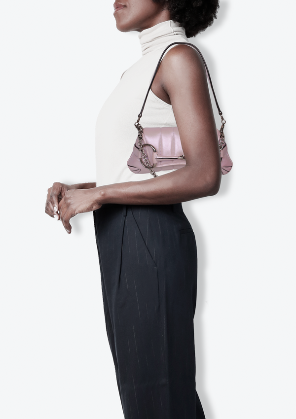 LEATHER SMALL HORSEBIT CHAIN BAG