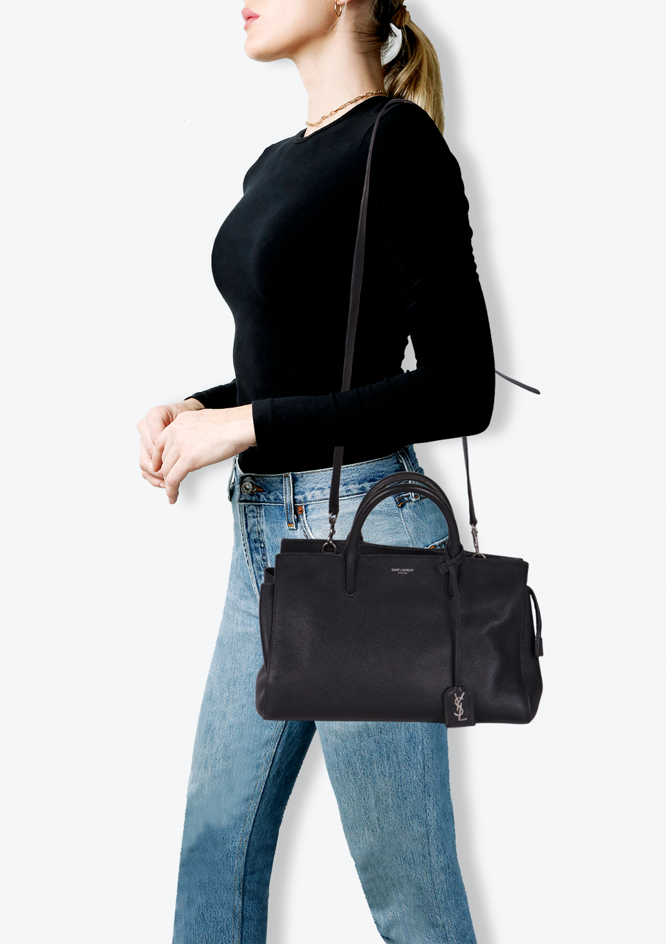 BOLSA SAINT LAURENT CABAS RIVE GAUCHE PRETO ORIGINAL – Gringa