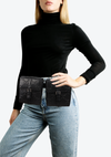 GG EMBOSSED PERFORATED DOUBLE BELT BAG