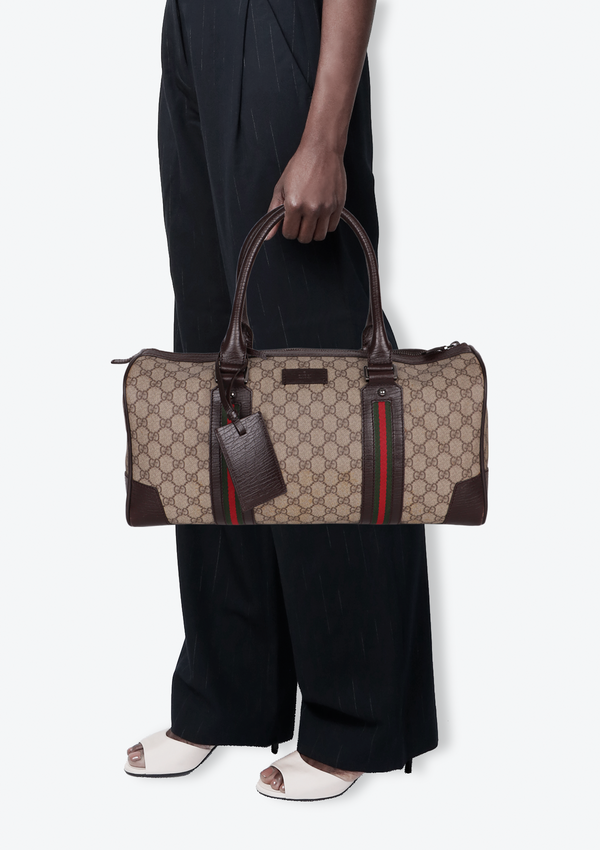 GG SUPREME WEB TRAVEL BAG