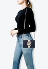 MATELASSÉ CRYSTAL LADY DENIM SHOULDER BAG