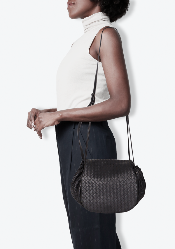 SMALL INTRECCIATO FLAP MESSENGER BAG