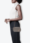 CROCODILE EMBOSSED MINI C VANITY BAG